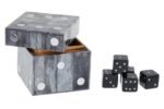 Barra Grey Bone Dice Box with 5 Black Dice