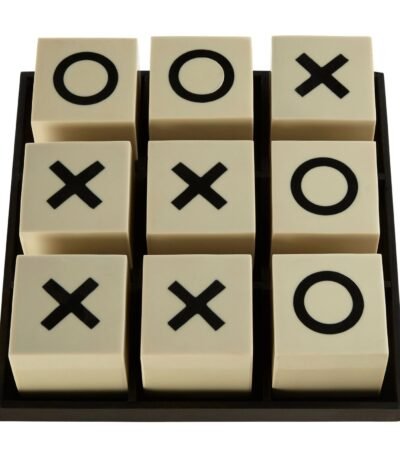 Barra Large White and Black Noughts & Crosses Game