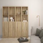 Basic Tall Narrow Combination Storage Bookcase
