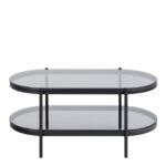 Bayonne Oval Coffee Table with Smoked Glass Top