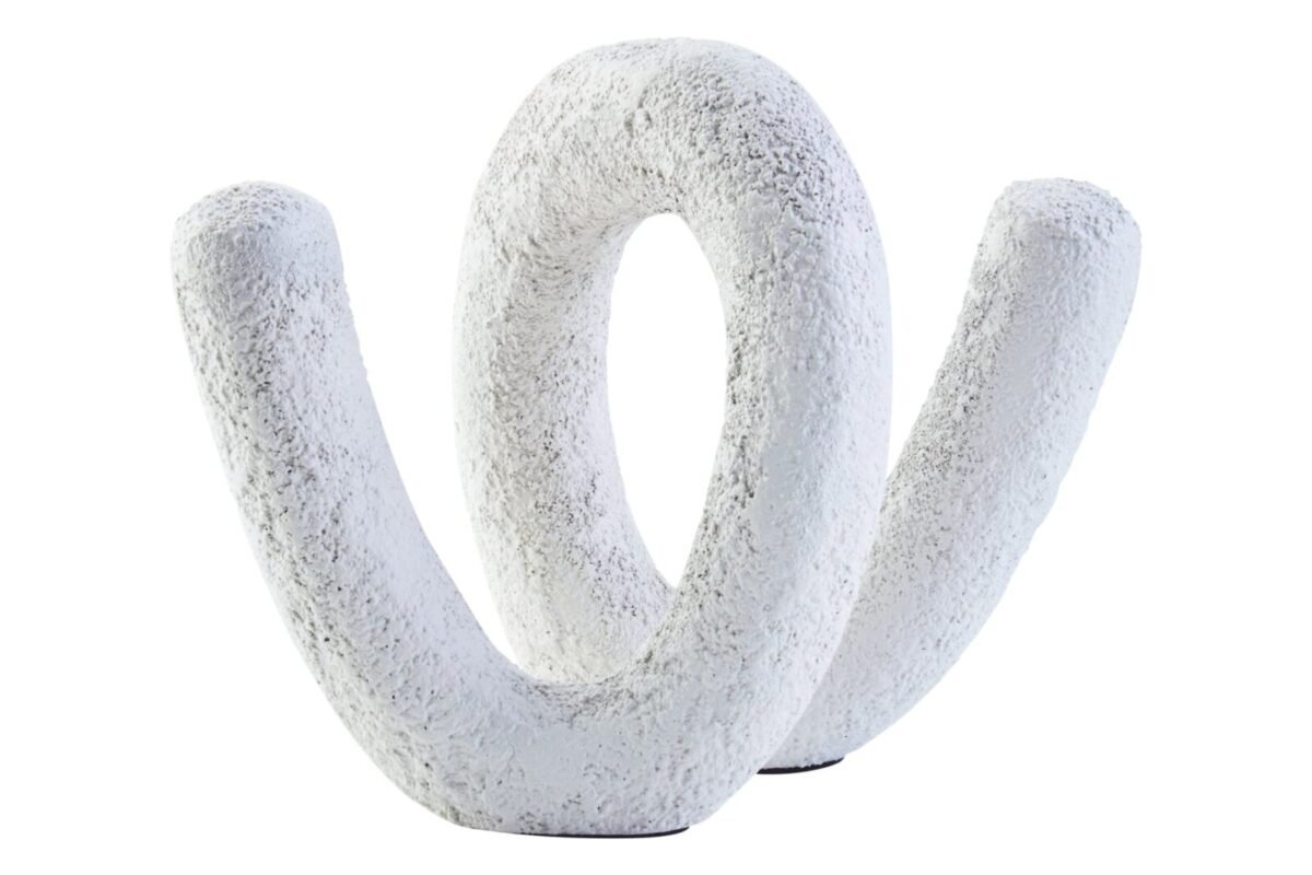 Berneray Textured White Loop Small Sculpture