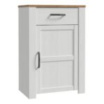 Bohol 1 Door 1 Drawer Shoe Cabinet in Riviera Oak/White