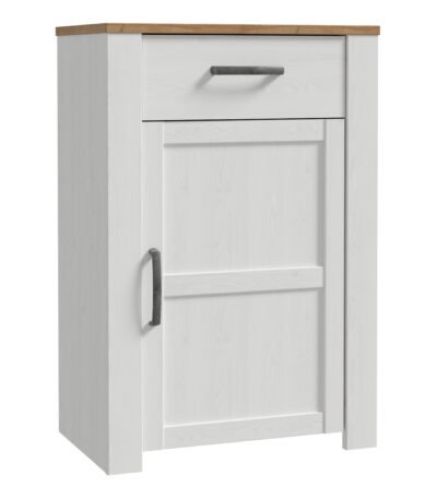 Bohol 1 Door 1 Drawer Shoe Cabinet in Riviera Oak/White