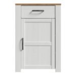 Bohol 1 Door 1 Drawer Shoe Cabinet in Riviera Oak/White