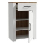 Bohol 1 Door 1 Drawer Shoe Cabinet in Riviera Oak/White
