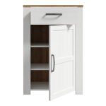 Bohol 1 Door 1 Drawer Shoe Cabinet in Riviera Oak/White