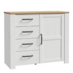 Bohol 1 Door 4 Drawer Chest in Riviera Oak/White