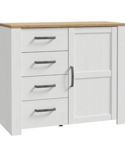 Bohol 1 Door 4 Drawer Chest in Riviera Oak/White