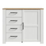 Bohol 1 Door 4 Drawer Chest in Riviera Oak/White