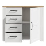 Bohol 1 Door 4 Drawer Chest in Riviera Oak/White