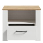Bohol 1 Drawer Bedside in White/Riviera Oak