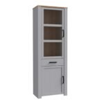 Bohol 2 Door 1 Drawer Narrow Display Cabinet
