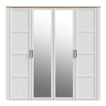 Bohol 2 Door 2 Mirrored Door Wardrobe in Riviera Oak/White