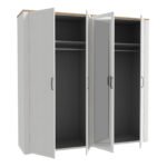 Bohol 2 Door 2 Mirrored Door Wardrobe in Riviera Oak/White