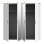 Bohol 2 Door 2 Mirrored Door Wardrobe in Riviera Oak/White