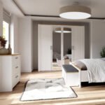 Bohol 2 Door 2 Mirrored Door Wardrobe in Riviera Oak/White