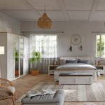 Bohol 2 Door 2 Mirrored Door Wardrobe in Riviera Oak/White