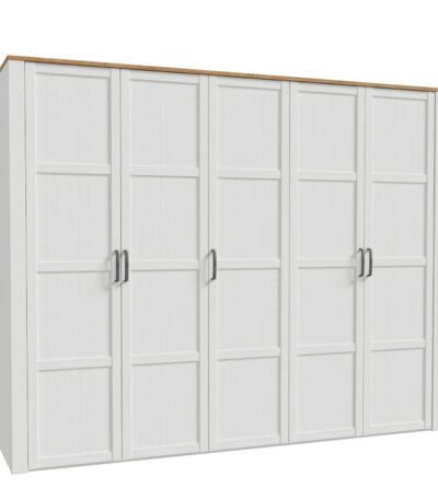 Bohol 5 Door Wardrobe in Riviera Oak/White