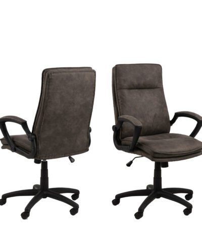 Brad Swivel Desk Chair with Armrest in Black
