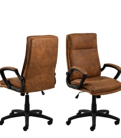 Brad Swivel Office/Desk Chair with Armrest in Brown