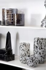 Bressay Grey Speckled Design Small Glass Vase