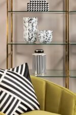 Bressay Grey Speckled Design Small Glass Vase