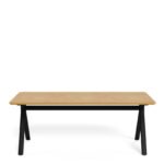 Bristol Dining Table in Wild Oak & Black Metal Base