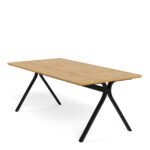 Bristol Dining Table in Wild Oak & Black Metal Base