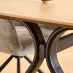 Bristol Dining Table in Wild Oak & Black Metal Base