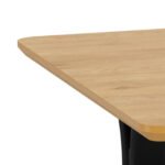 Bristol Dining Table in Wild Oak & Black Metal Base
