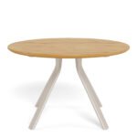 Bristol Round Dining Table in Wild Oak & Grey Metal Base