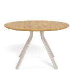 Bristol Round Dining Table in Wild Oak & Grey Metal Base