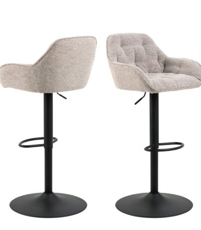 Brooke Swivel Bar Stool with Height Adjustable Function in Monza Beige Set of 2