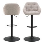 Brooke Swivel Bar Stool with Height Adjustable Function in Monza Beige Set of 2