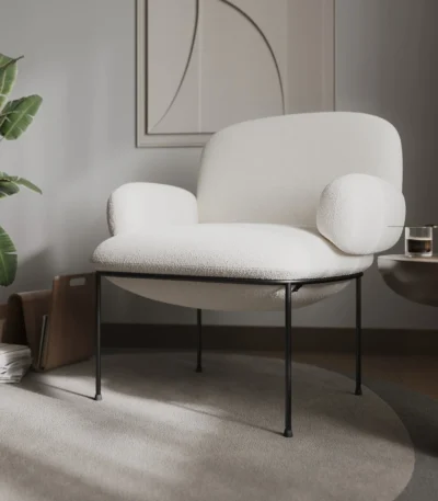 Byani Boucle Accent Chair Cream