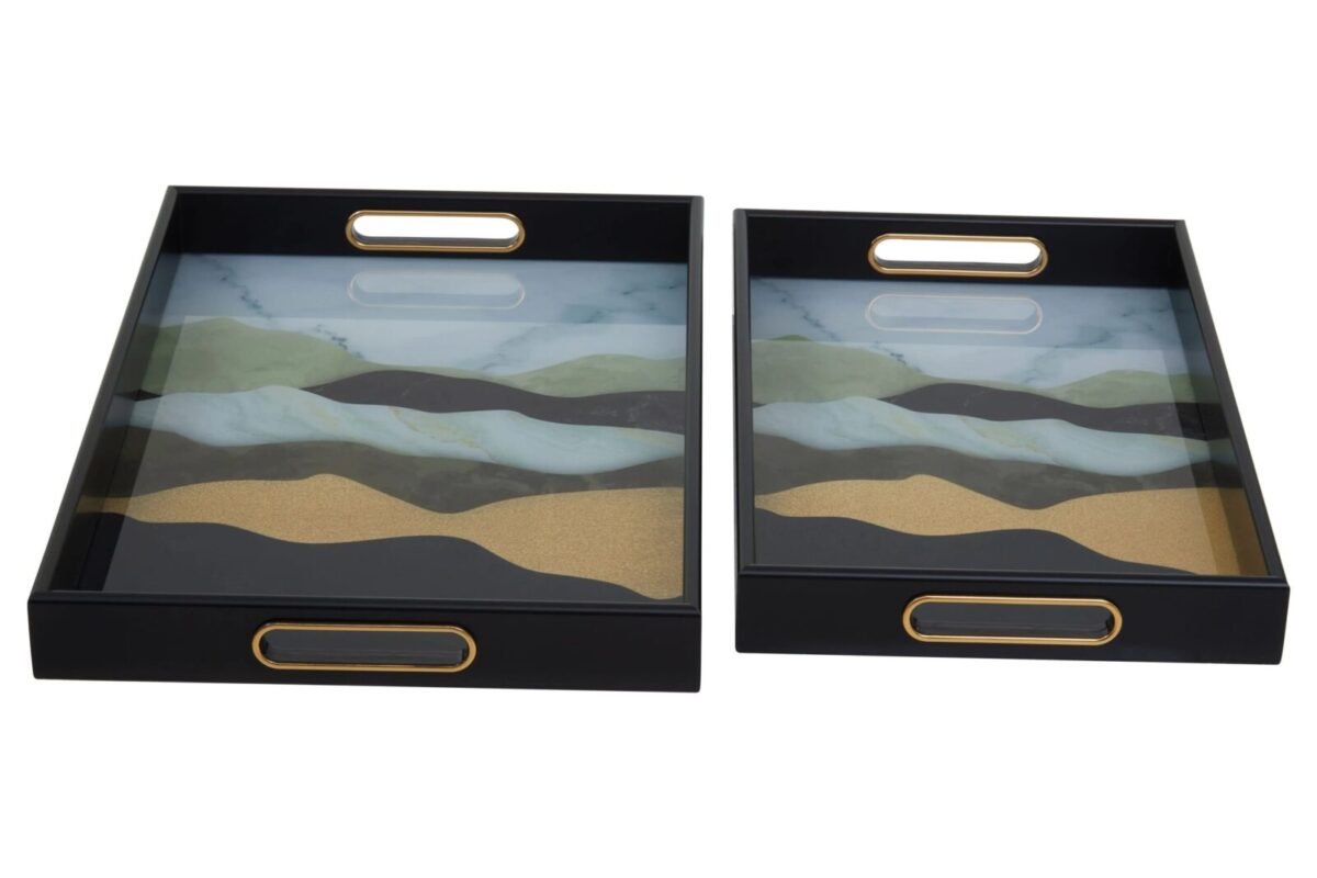 Calve Set of 2 Assorted Colour Rectangular Trays