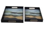 Calve Set of 2 Assorted Colour Rectangular Trays