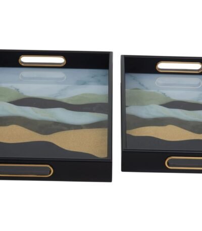 Calve Set of 2 Assorted Colour Rectangular Trays