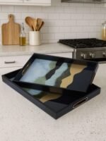 Calve Set of 2 Assorted Colour Rectangular Trays
