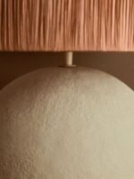 Canna Natural Papier Mache Table Lamp with Rust Raffia Shade