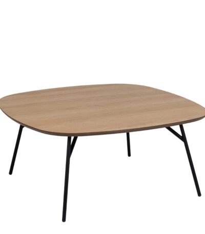 Caracas Square Coffee Table in Oak and Matt Black