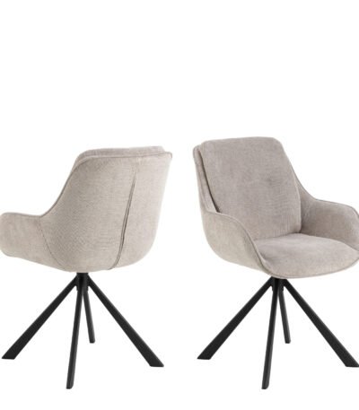 Carrie Swivel Dining Chair in Sand Set of 2