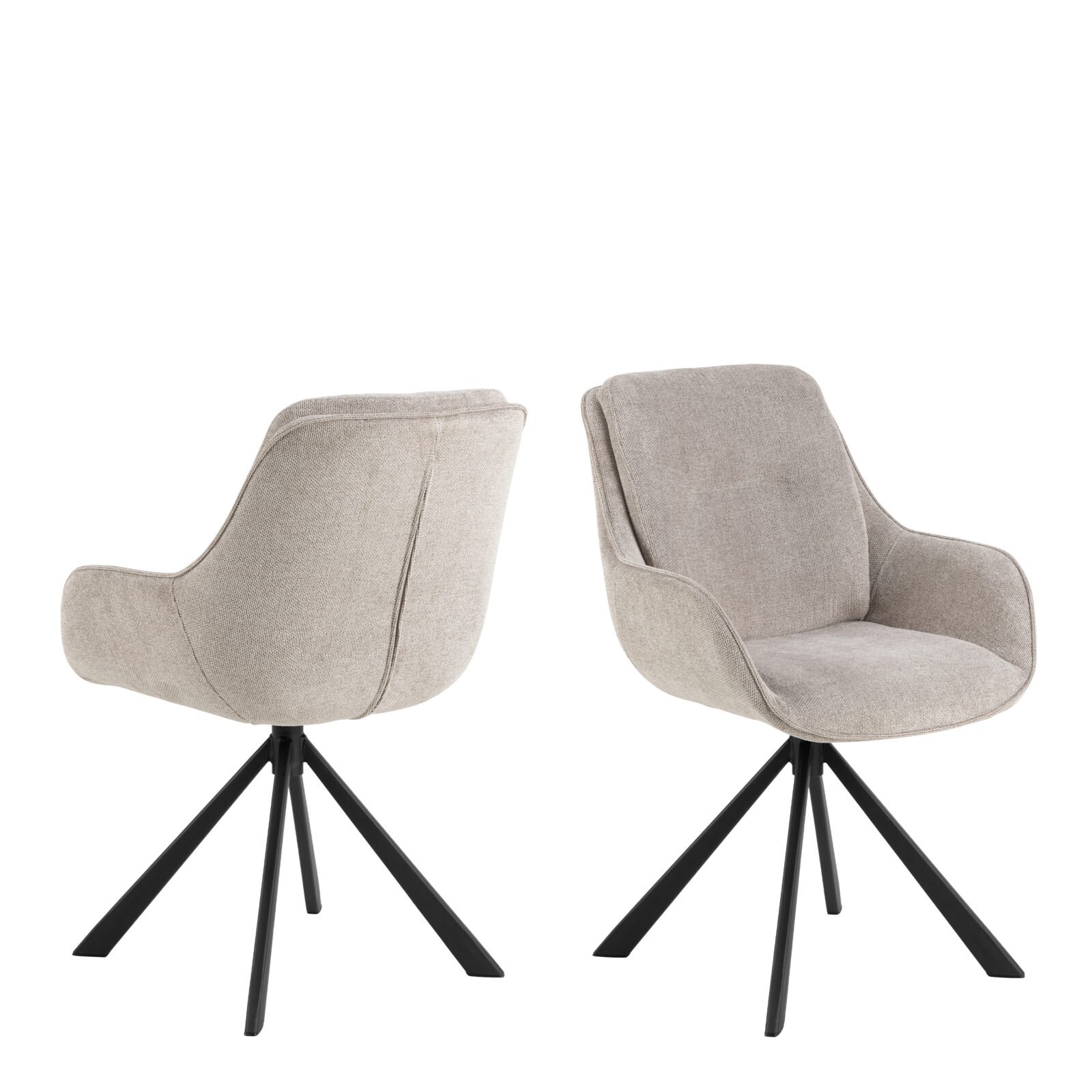 Carrie Swivel Dining Chair in Sand Set of 2 Carrie Swivel Dining Chair in Sand Set of 2