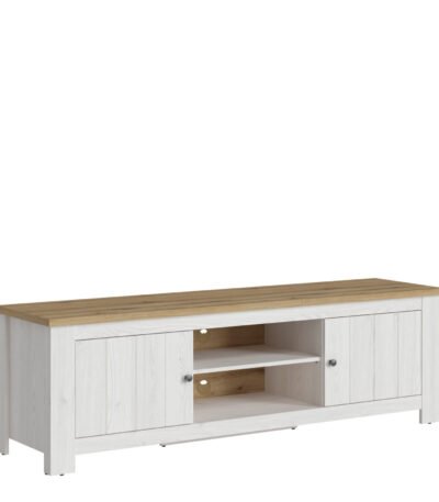 Celesto 2 Door Wide TV Unit in White and Oak (189cm)