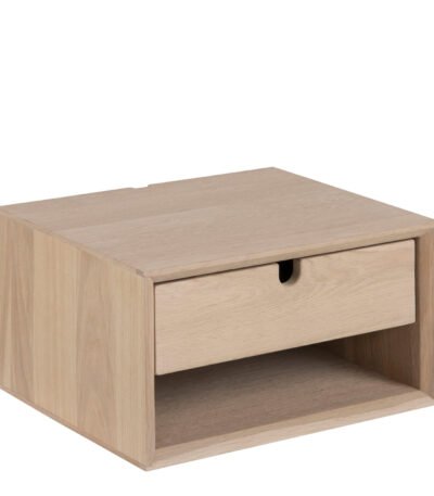 Century 1 Drawer Wall Mounted Bedside Table in Oak