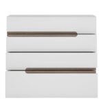 Chelsea Bedroom 4 Drawer Chest in White with a Truffle Oak Trim