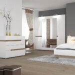 Chelsea Bedroom 4 Drawer Chest in White with a Truffle Oak Trim