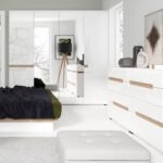 Chelsea Bedroom 4 Drawer Chest in White with a Truffle Oak Trim