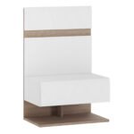 Chelsea Bedroom Bedside Extension for Bed in White with a Truffle Oak Trim
