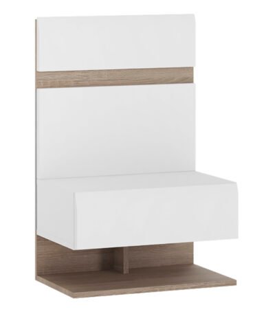 Chelsea Bedroom Bedside Extension for Bed in White with a Truffle Oak Trim